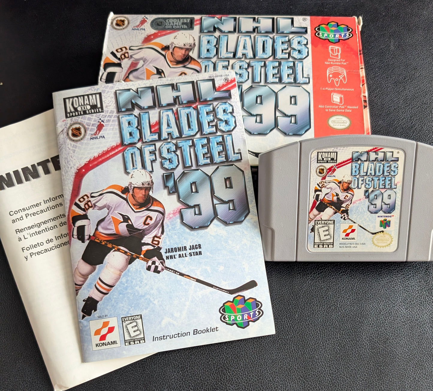 NHL Blades of Steel 99 Nintendo 64 (N64) – Complete in Box (CIB) with Manual & Protector – Excellent Condition