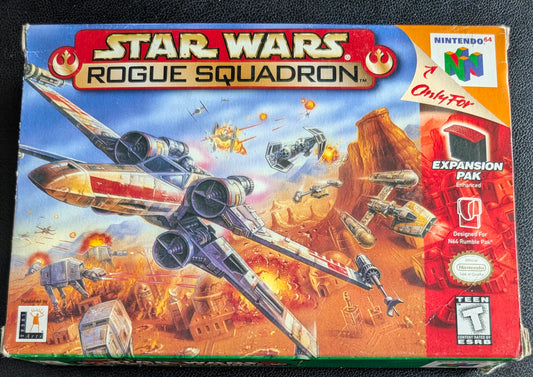 Star Wars: Rogue Squadron Nintendo 64 (N64) – Complete in Box (CIB) with Manual & Protector – Great Shape