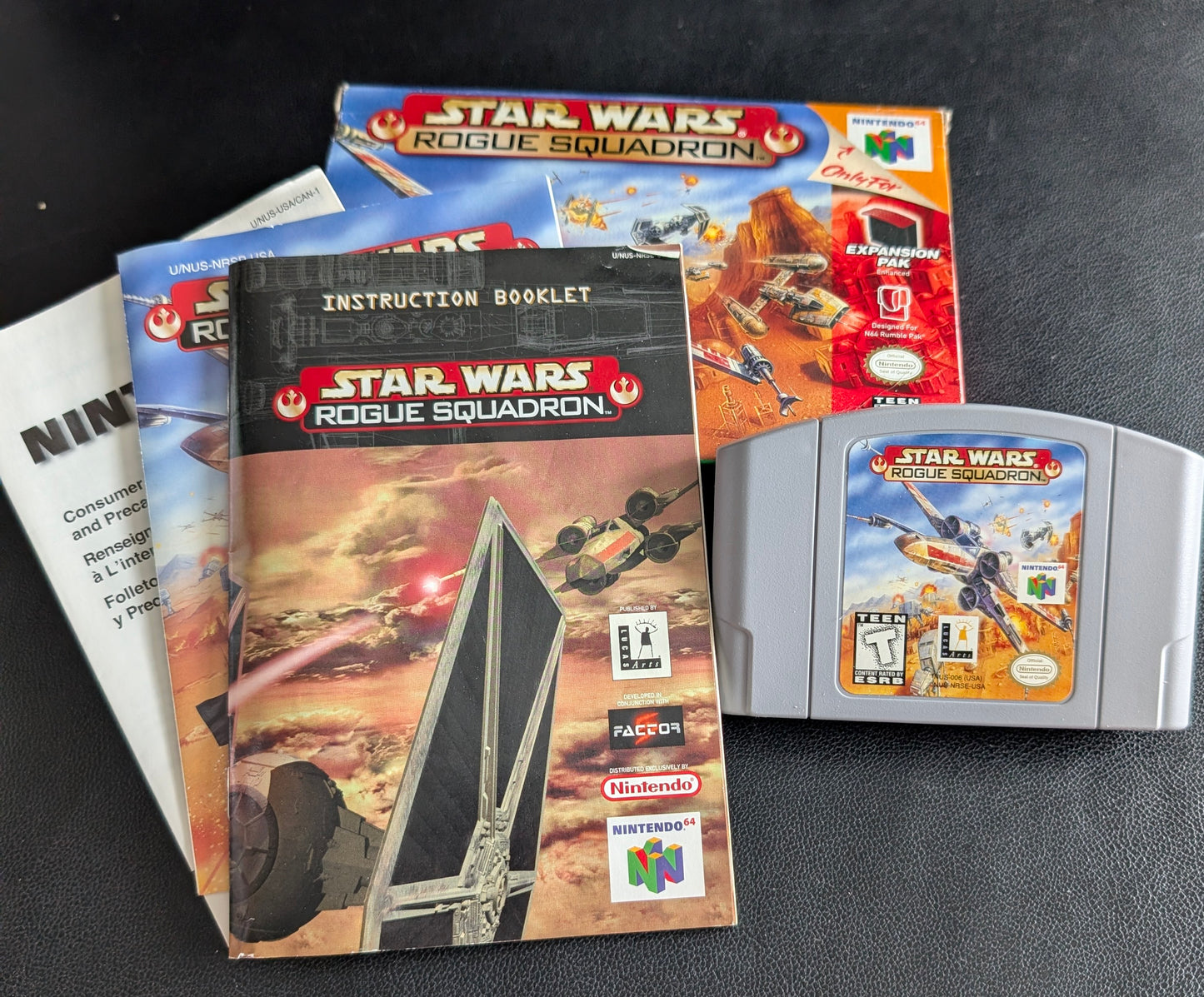 Star Wars: Rogue Squadron Nintendo 64 (N64) – Complete in Box (CIB) with Manual & Protector – Great Shape