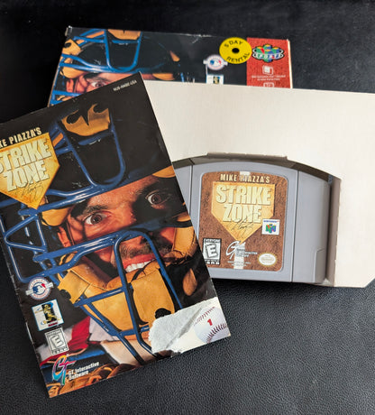 Mike Piazza’s Strike Zone Nintendo 64 (N64) – Complete in Box (CIB) with Manual & Protector – Excellent Condition