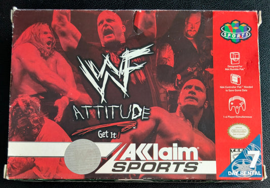WWF Attitude Nintendo 64 (N64) – Boxed Cartridge with Protector