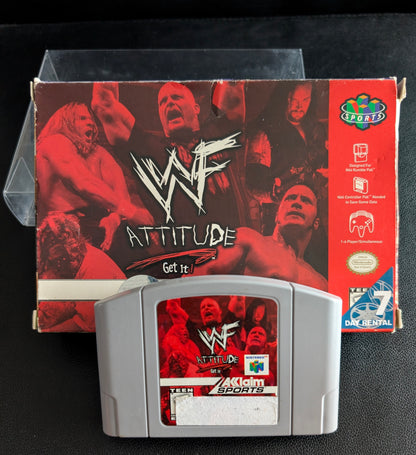 WWF Attitude Nintendo 64 (N64) – Boxed Cartridge with Protector