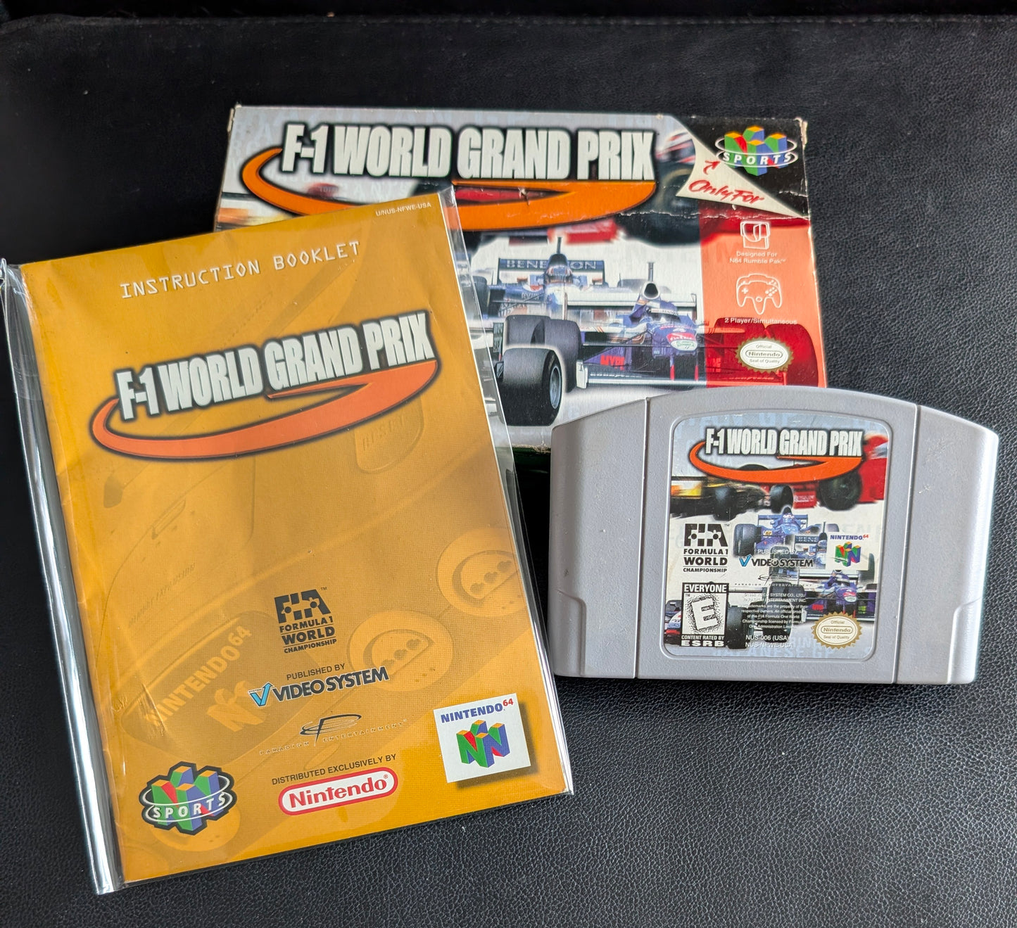 F-1 World Grand Prix Nintendo 64 (N64) – Complete in Box (CIB) with Manual & Protector