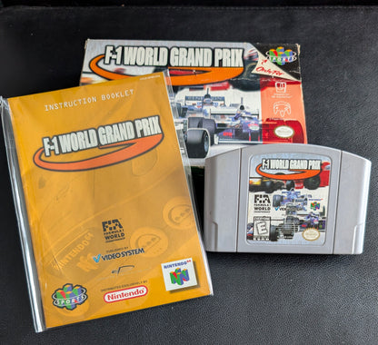 F-1 World Grand Prix Nintendo 64 (N64) – Complete in Box (CIB) with Manual & Protector