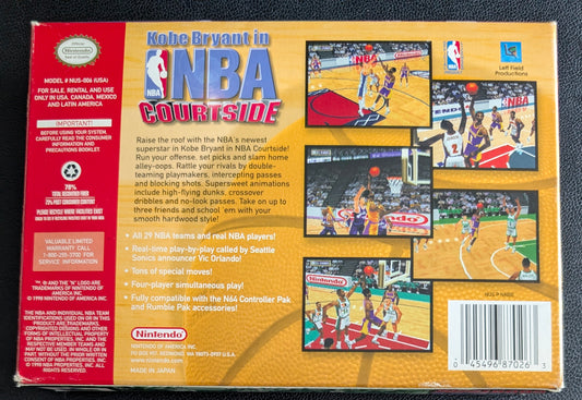 Kobe Bryant in NBA Courtside Nintendo 64 (N64) – Complete in Box (CIB) with Manual & Protector