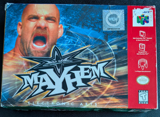 Mayhem – Authentic Nintendo 64 (N64) – 1999 Complete in Box (CIB) – Box, Manual, and Protector Included