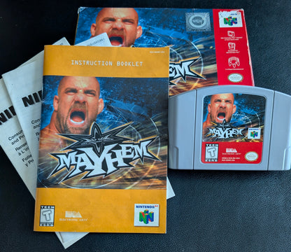 Mayhem – Authentic Nintendo 64 (N64) – 1999 Complete in Box (CIB) – Box, Manual, and Protector Included