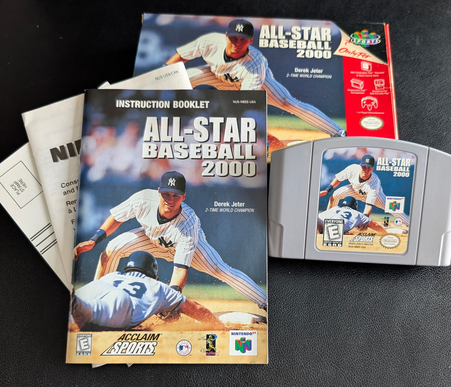 All-Star Baseball 2000 – Authentic Nintendo 64 (N64) – 2000 Complete in Box (CIB) – Box, Manual, and Protector