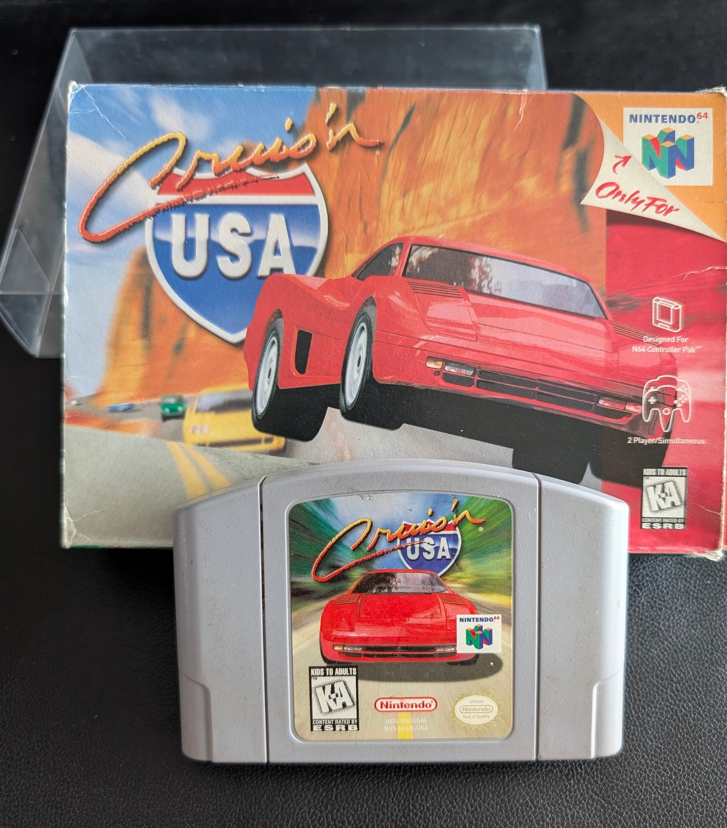 Cruis'n USA – Authentic Nintendo 64 (N64) – 1996 Cartridge + Box, Protector