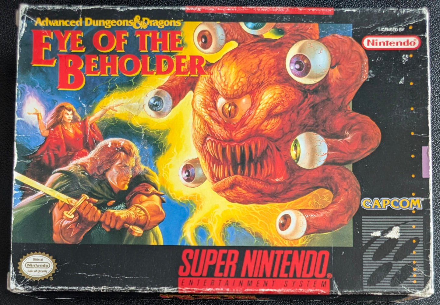 Eye of the Beholder Super Nintendo (SNES) – 1993 Cartridge with Box & Protector