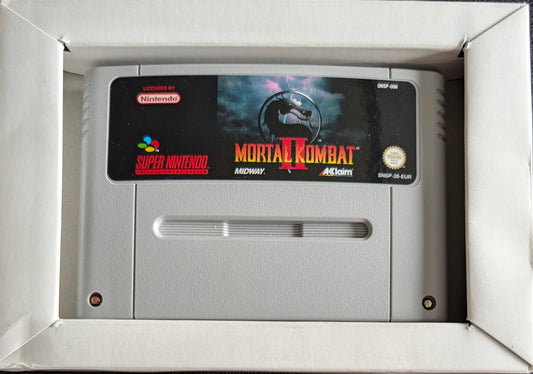Mortal Kombat 2 Super Nintendo (SNES) – PAL Edition – 1994 Cartridge with Box, Manual & Protector