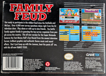 Family Feud – Authentic Super Nintendo (SNES) – 1993 CIB (Complete in Box)