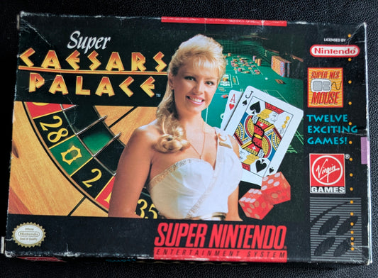 Caesars Palace – Super Nintendo (SNES) – Box, Cartridge & Protector GREAT SHAPE