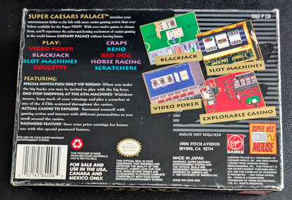 Caesars Palace – Super Nintendo (SNES) – Box, Cartridge & Protector GREAT SHAPE