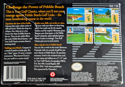 Pebble Beach Golf Links - Authentic SNES - 1997 Super Nintendo Entertainment System NTSC Cartridge + Protector (1992)