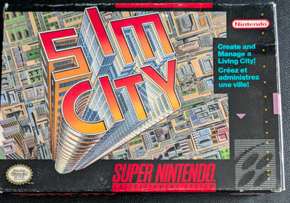 SimCity – Authentic Super Nintendo (SNES) – 1991 Cartridge + Box + Protector MINT
