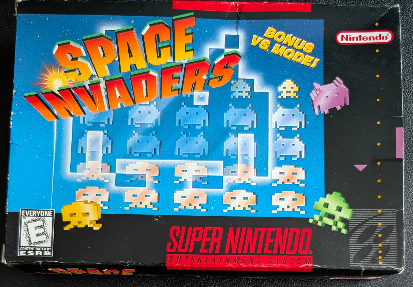 Space Invaders – Authentic Super Nintendo (SNES) – 1990 Cartridge + Box + Manual + Protector