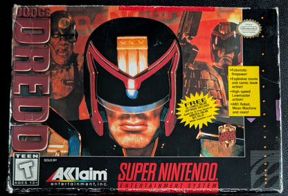 Judge Dredd – Super Nintendo (SNES) – COMPLETE Box, Cartridge & Protector – Clean & Tested