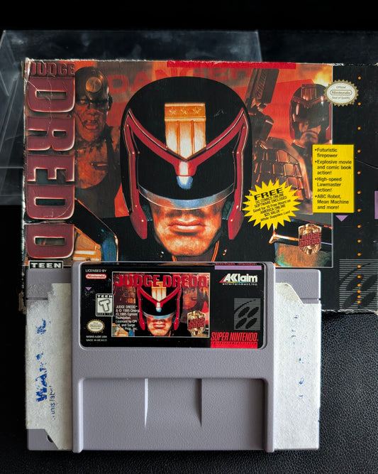 Judge Dredd – Super Nintendo (SNES) – COMPLETE Box, Cartridge & Protector – Clean & Tested