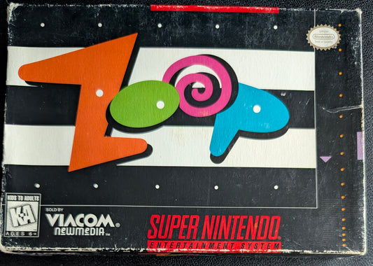 Zoop – Authentic Super Nintendo (SNES) – 1995 Cartridge + Box + Manual + Protector