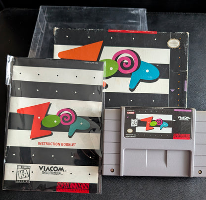Zoop – Authentic Super Nintendo (SNES) – 1995 Cartridge + Box + Manual + Protector