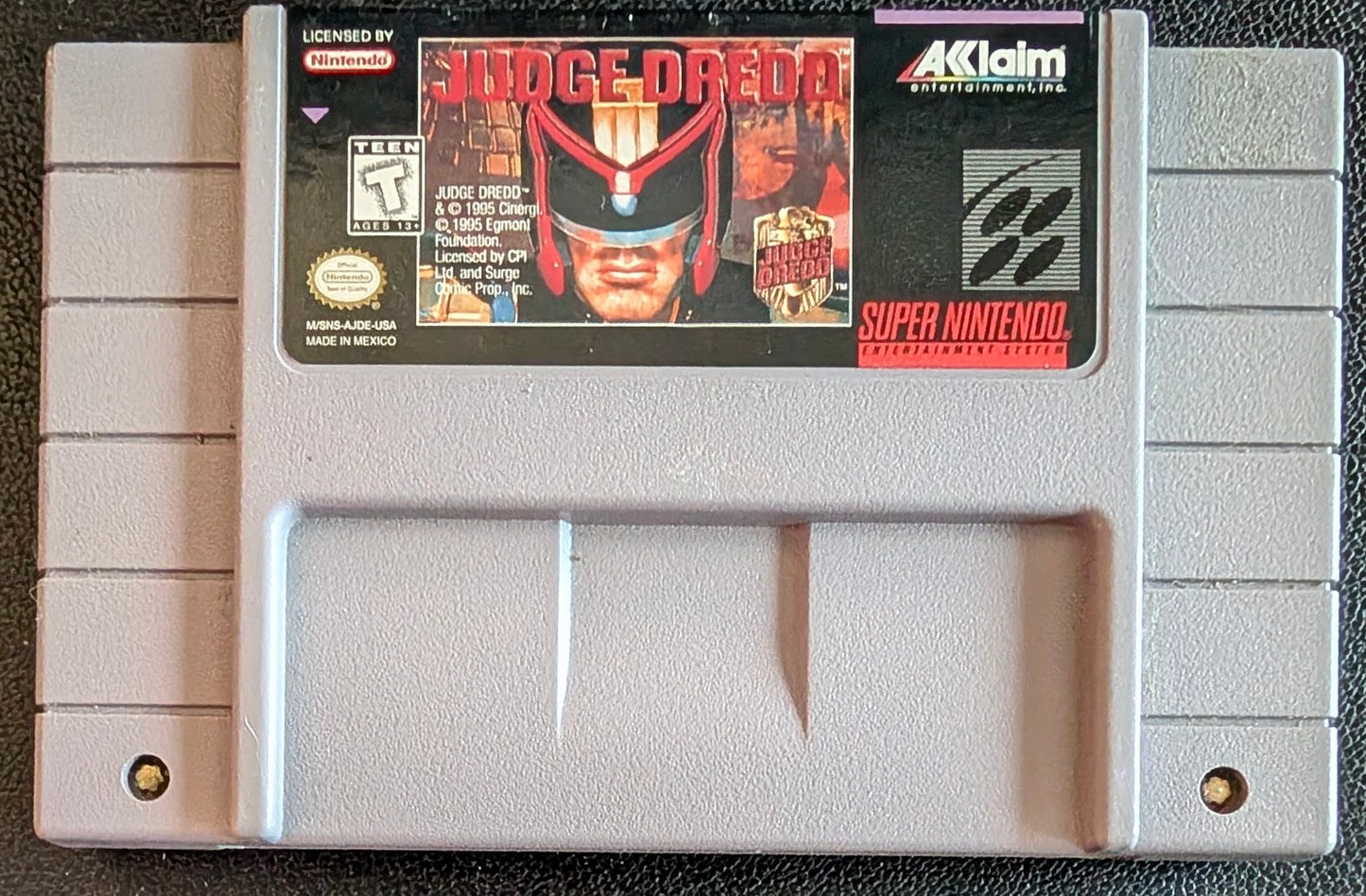 Judge Dredd – Super Nintendo (SNES) – COMPLETE Box, Cartridge & Protector – Clean & Tested