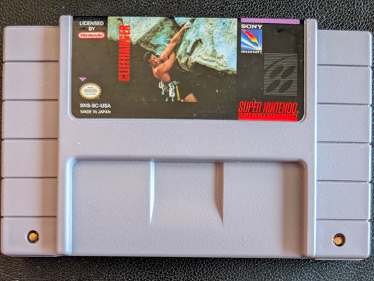 Cliffhanger – Authentic Super Nintendo (SNES) – 1993 Cartridge + Protection Sleeve