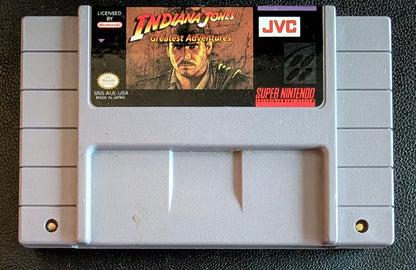 Indiana Jones' Greatest Adventures – Authentic Super Nintendo (SNES) – 1993 Cartridge + Protection Sleeve