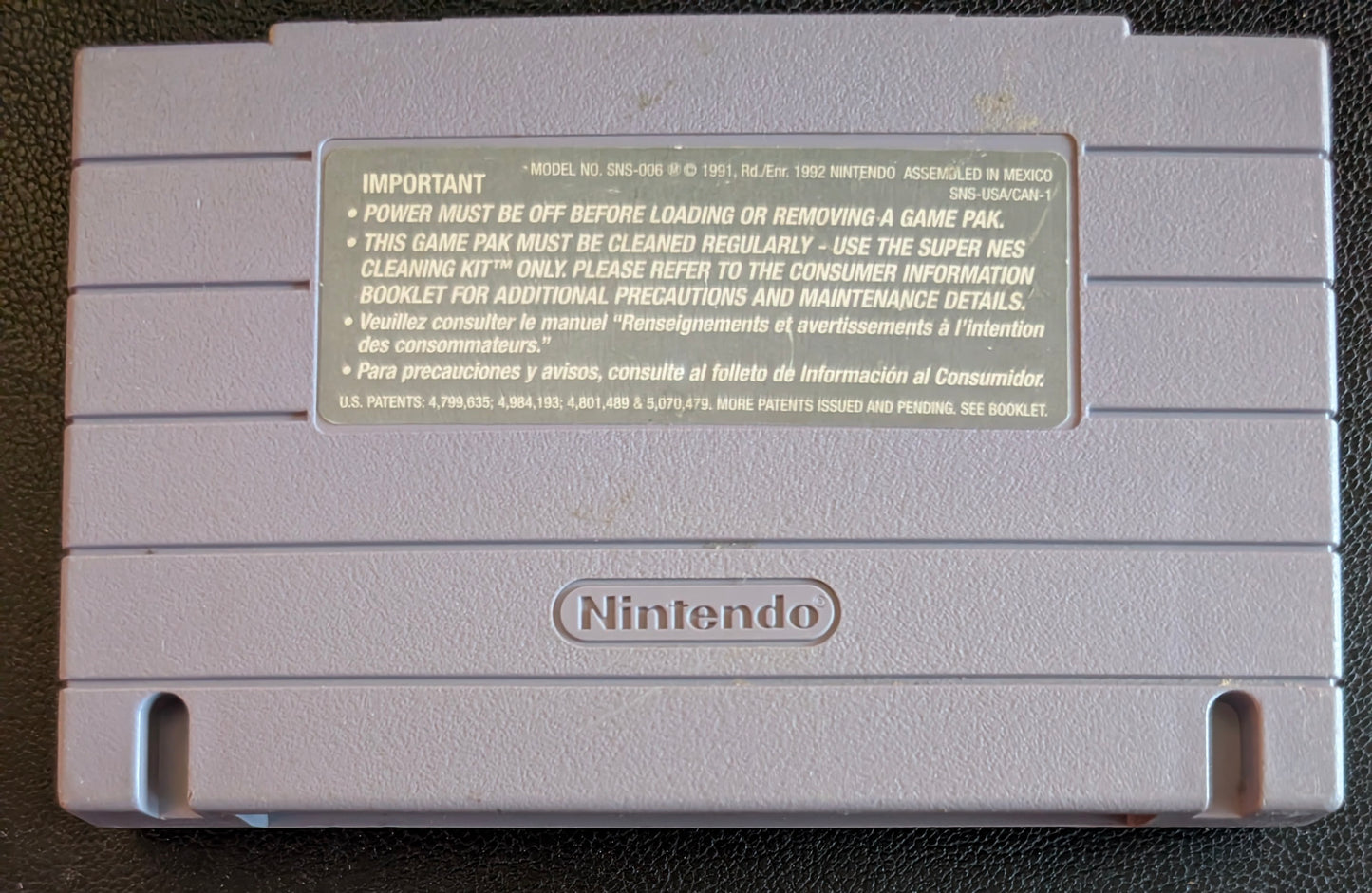 1996 Ms. Pac Man Authentic SNES Cartridge (Super Nintendo Ent. System) Plus Platic Protector