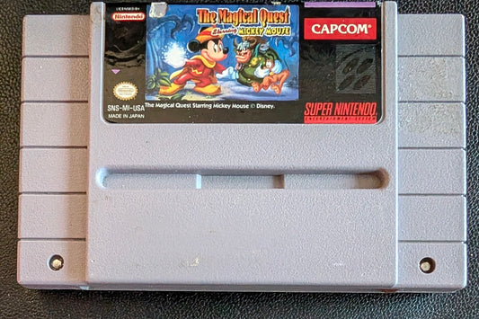 The Magical Quest Starring Mickey Mouse – Authentic Super Nintendo (SNES) – 1992 Cartridge + Protection Sleeve