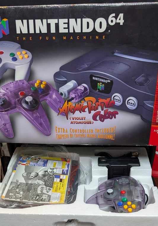 Atomic Purple N64 Console Special Edition (1999) ● FACTORY PLASTIC ● TESTED & WORKING ● RARE FIND