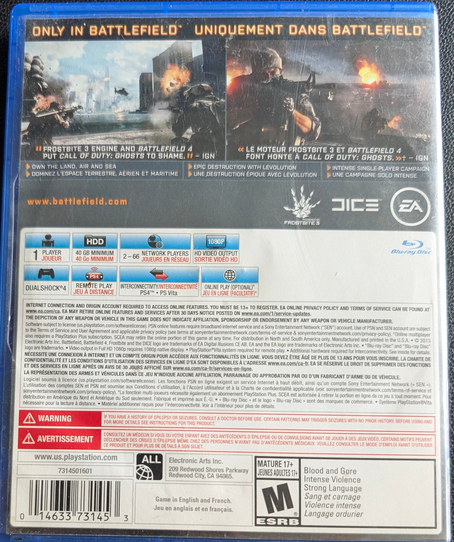 Battlefield 4 – (CIB) – Sony PlayStation 4 PS4 – Re-Sealed (2013)