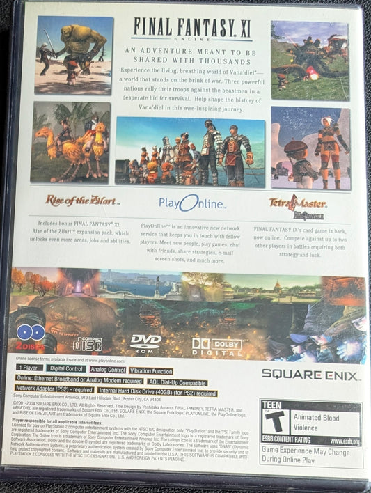Final Fantasy XI Online - 2 Disc Set - 2002 PlayStation 2 | Complete CIB | RE-Sealed