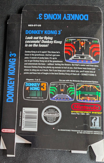 Donkey Kong 3 + BOX - 1986 Nintendo NES | Tested | Protection Sleeve
