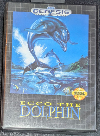 Ecco the Dolphin - 1993 Sega Genesis | CIB Hang Tab | Tested + Working