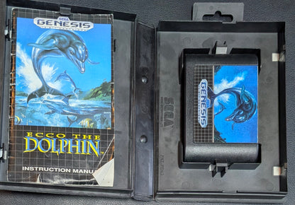 Ecco the Dolphin - 1993 Sega Genesis | CIB Hang Tab | Tested + Working