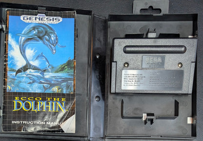 Ecco the Dolphin - 1993 Sega Genesis | CIB Hang Tab | Tested + Working
