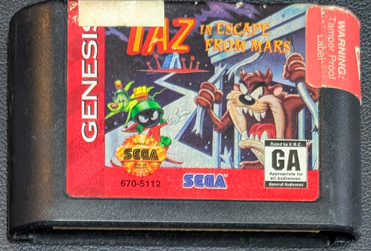 Taz: Escape from Mars - 1994 Sega Genesis | Tested + Working | Cartridge Only | Protection Sleeve