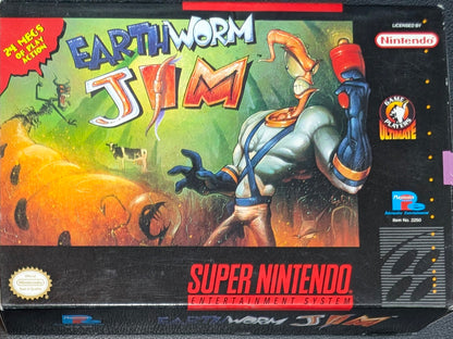 Earthworm Jim - 1994 Super Nintendo SNES | CIB | NEAR MINT | Protection Sleeve