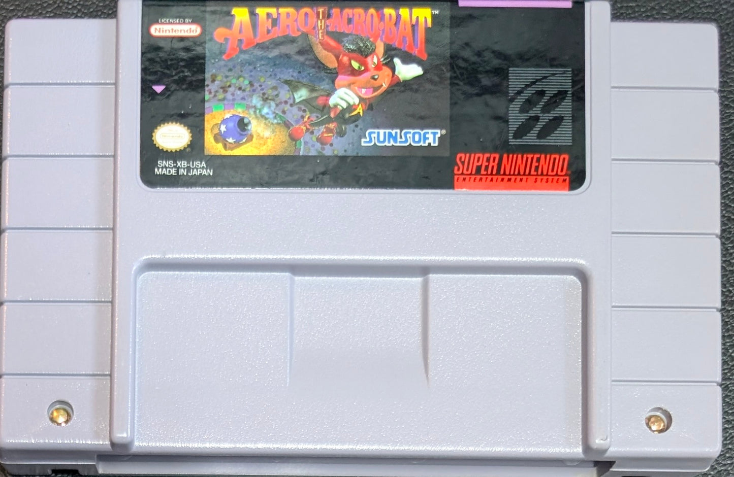 Aero the Acro-Bat - 1993 Super Nintendo SNES | Tested + Working | Protection Sleeve