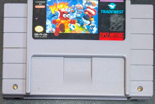 Plok - 1993 Super Nintendo SNES | Tested + Working | Protection Sleeve
