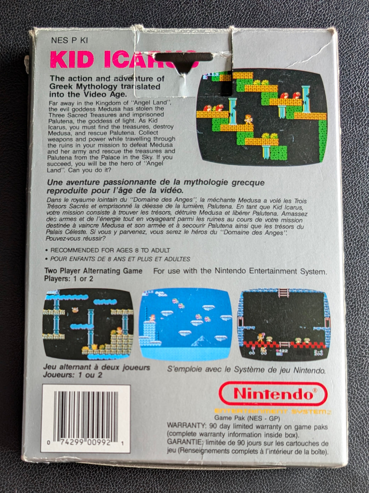 Kid Icarus (1987) - CIB Nintendo NES | Authentic | (VG) Hang Tab + Protection Sleeve