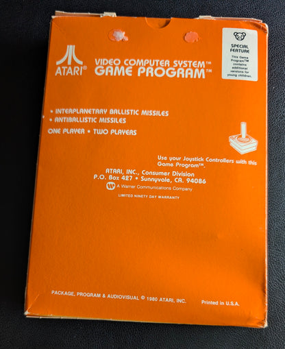 Missile Command (Atari 2600) 1981 | Complete | Cartridge + Manuals