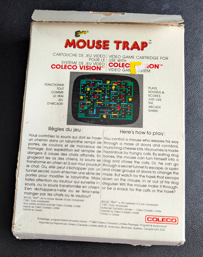 Mouse Trap (ColecoVision) 1982 | Complete | Video Game Cartridge + Box / Manual