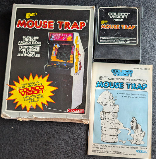 Mouse Trap (ColecoVision) 1982 | Complete | Video Game Cartridge + Box / Manual