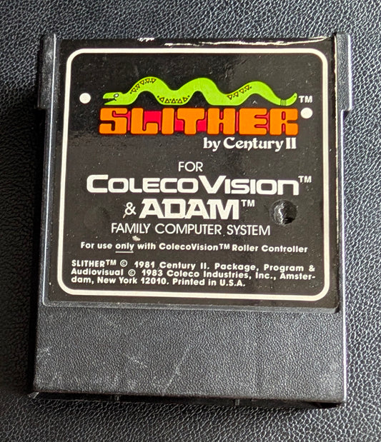 Slither (ColecoVision & Coleco Adam) 1982 | Arcadia | Video Game Cartridge