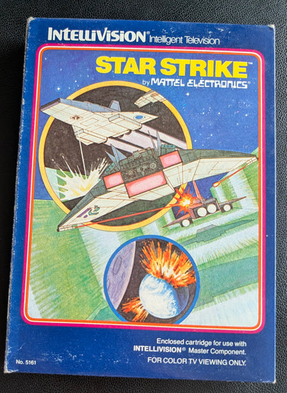 Star Strike (Intellivision) 1981 | Mattel Electronics | Complete Video Game + 2 Inlays