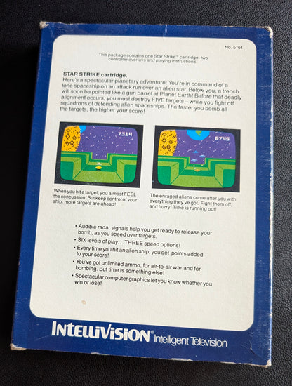 Star Strike (Intellivision) 1981 | Mattel Electronics | Complete Video Game + 2 Inlays