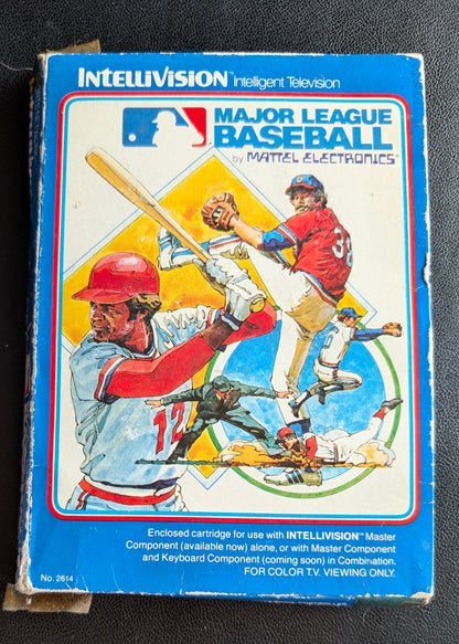 Major League Baseball (Intellivision) 1980 | Mattel Electronics | Complete Video Game + 2 Inlays
