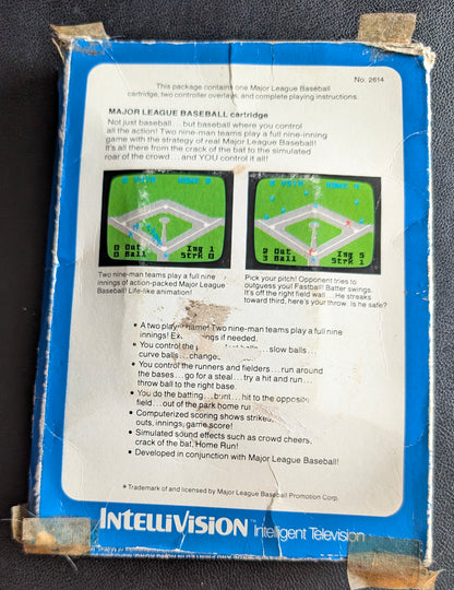 Major League Baseball (Intellivision) 1980 | Mattel Electronics | Complete Video Game + 2 Inlays